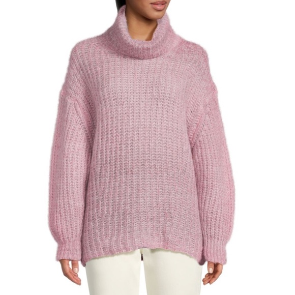 ba&sh Bear Alpaca Turtleneck Sweater | Rose Pink | Size XS (US 2) - Picture 3 of 16